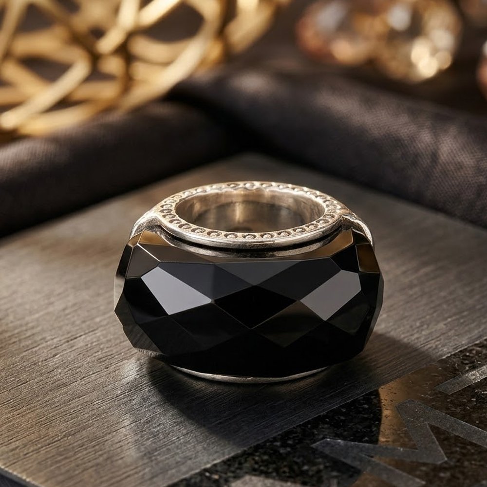 Black Onyx Handmade 925 Silver Ring .