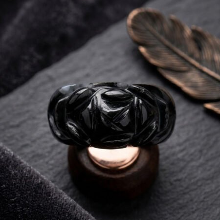 Black Onyx Handmade Ring .