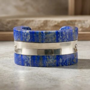 Lapis Lazuli Handmade 925 Sterling Silver Cuff .