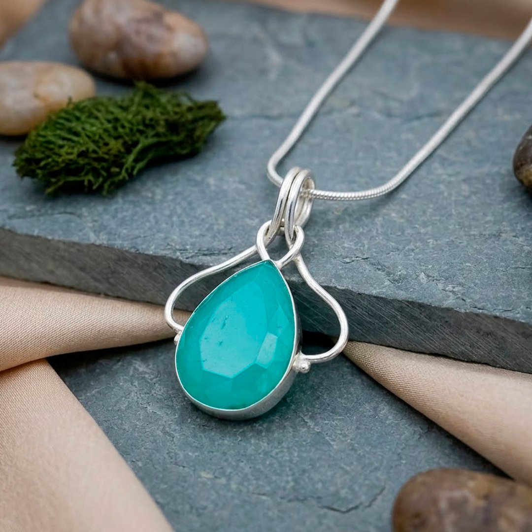 Green Onyx Birthstone Pendant