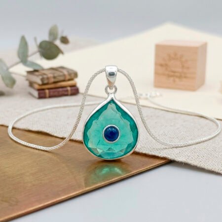 Paraiba Tourmaline pendant Necklace : 925 sterling silver jewelry