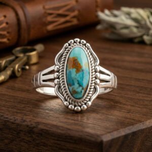 Minimalist Turquoise Ring in Silver